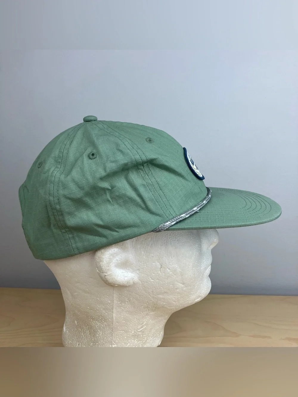 American Eagle Snapback Rope Hat Sage Green Est. 1977 Patch Logo Cap